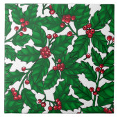 Holly berry op wit tegeltje (Voorkant)