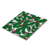 Holly berry op wit tegeltje (Zijkant)