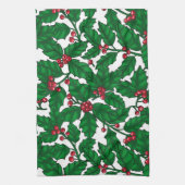 Holly berry op wit theedoek (Verticaal)