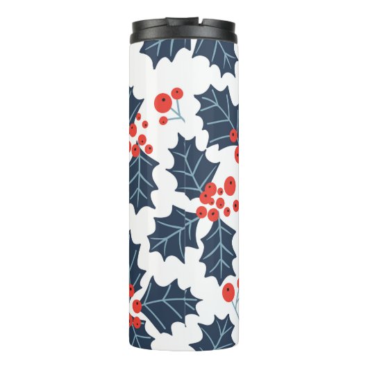 Holly berry op wit thermosbeker (Achterkant)