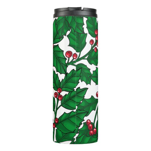 Holly berry op wit thermosbeker (Achterkant)