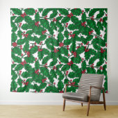 Holly berry op wit wandkleed (In Situ (horizontaal))