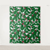 Holly berry op wit wandkleed (Voorkant)