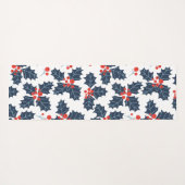 Holly berry op wit yogamat (Achterkant (horizontaal))