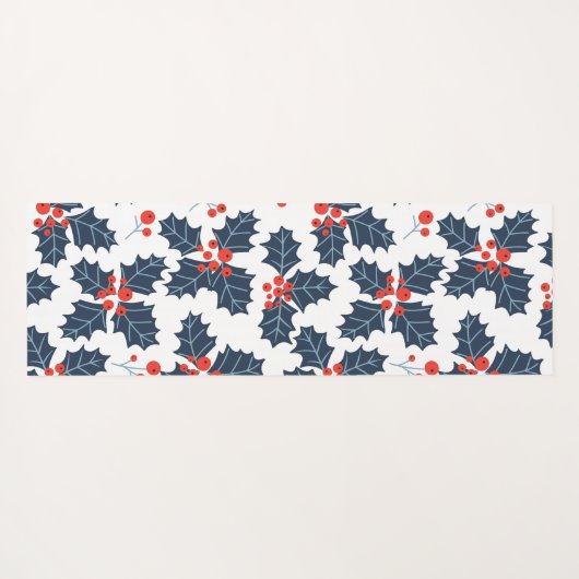 Holly berry op wit yogamat (Achterkant (horizontaal))