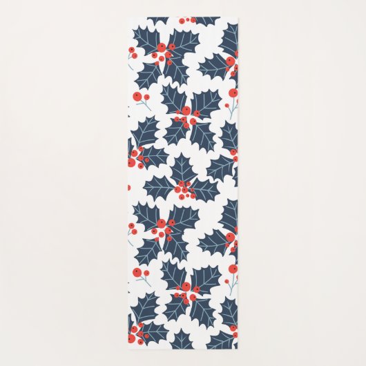 Holly berry op wit yogamat (Achterkant)
