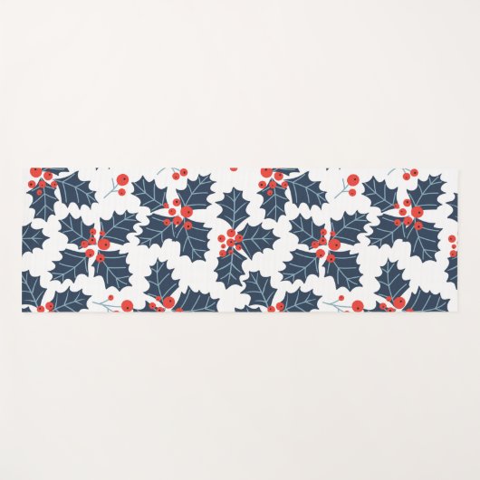 Holly berry op wit yogamat (Voorkant (horizontaal))