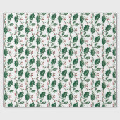 Holly Berry Pattern Cadeaupapier (Vlak)