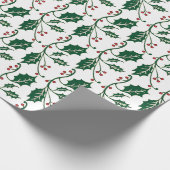 Holly Berry Pattern Cadeaupapier (Hoek)