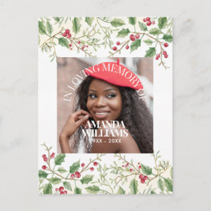 Holly Berry Persoonlijke Foto Herdenking Kerstmis Briefkaart