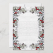 Holly Berry Pine Cones Branch Holiday Luncheon Kaart (Achterkant)
