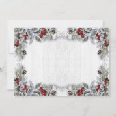 Holly Berry Pine Cones Branch HOLIDAY LUNCHEON Kaart (Achterkant)