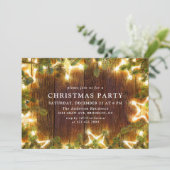 Holly Berry Pine Cones Branch Kerstparty Kaart (Staand voorkant)