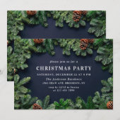 Holly Berry Pine Cones Branch Kerstparty Kaart (Voorkant / Achterkant)