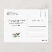 Holly Berry Pine Cones kerst Wreath Briefkaart (Achterkant)