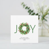 Holly Berry Pine Cones kerst Wreath Feestdagenkaart (Staand voorkant)