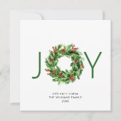 Holly Berry Pine Cones kerst Wreath Feestdagenkaart (Voorkant)