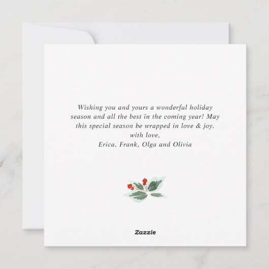 Holly Berry Pine Cones kerst Wreath Feestdagenkaart (Achterkant)