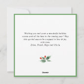 Holly Berry Pine Cones kerst Wreath Feestdagenkaart (Achterkant)