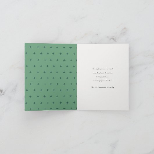 Holly Berry Pine Kerstmis Fotolijst Feestdagen Kaart (Binnen)