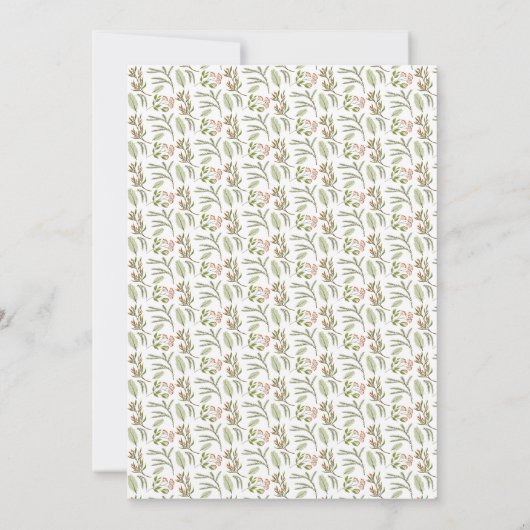 Holly | Berry Pine Wreate Kerstmis Invi Kaart (Achterkant)