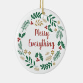 Holly Berry Pine Wreath Merry Alles foto Keramisch Ornament (Rechts)