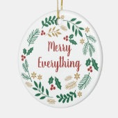 Holly Berry Pine Wreath Merry Alles foto Keramisch Ornament (Links)