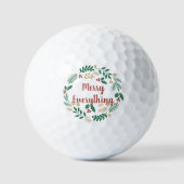 Holly Berry Pine Wreath Merry Alles Holiday Golfballen (Voorkant)