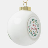 Holly Berry Pine Wreath Merry Alles Holiday Keramische Bal Ornament (Links)