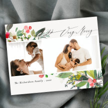 Holly Berry Pine Zeer prettige kerstfoto 2