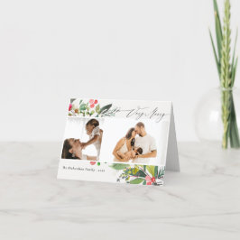 Holly Berry Pine Zeer prettige kerstfoto 2 Feestdagen Kaart