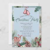 Holly Berry Pinecones, Deer Company Kerstparty Kaart (Voorkant)