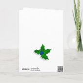 Holly Berry Plant Blue Family Happy Feestdagen Kaart (Achterkant)