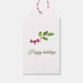Holly berry prettige feestdagen kerst cadeaulabel (Voorkant)