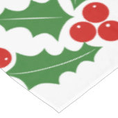 Holly berry, red, groene strepen kerst tafelkleed (Gekanteld)