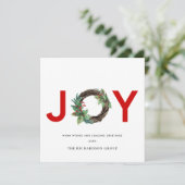HOLLY BERRY RED JOY WREATH CHRISTMAS CORPORATE FEESTDAGENKAART (Staand voorkant)