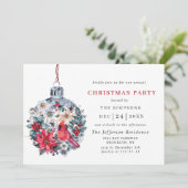 Holly Berry Rode Kardinaal Kerstfeest Kaart (Staand voorkant)