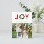 HOLLY BERRY ROOD GROEN JOY KRANS KERSTMIS FOTO BRIEFKAART (Staand voorkant)