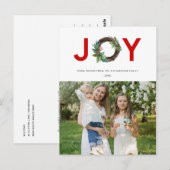 HOLLY BERRY ROOD GROEN JOY KRANS KERSTMIS FOTO BRIEFKAART (Voorkant / Achterkant)