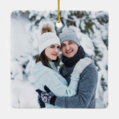 Holly Berry Rustic Birch PHOTO White Bark Keramisch Ornament (Achterkant)