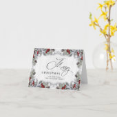 Holly Berry Rustic kerstcadedag Kaart (Gele Bloem)