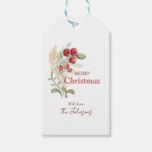 Holly Berry Rustic Simple Christmas Holiday Cadeaulabel (Voorkant)