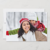 Holly Berry Simple Elegant Merry Christmas 2 Foto Kaart (Achterkant)