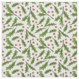 Holly Berry Sprig Pattern Stof