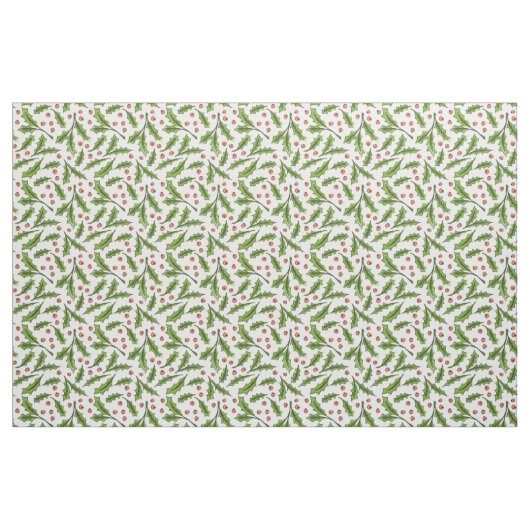 Holly Berry Sprig Pattern Stof (Fat Quarter)