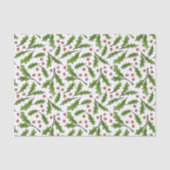 Holly Berry Sprig Pattern Tissuepapier (Voorkant)