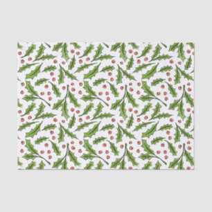 Holly Berry Sprig Pattern Tissuepapier