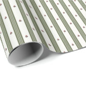 Holly Berry Stripe Wrapping Paper Cadeaupapier (Rol Hoek)