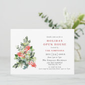 Holly Berry Tree CHRISTMAS HOLIDAY OPEN HOUSE Kaart (Staand voorkant)