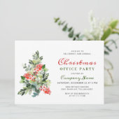 Holly Berry Tree Corporate Kerstparty HOLIDAY Kaart (Staand voorkant)
